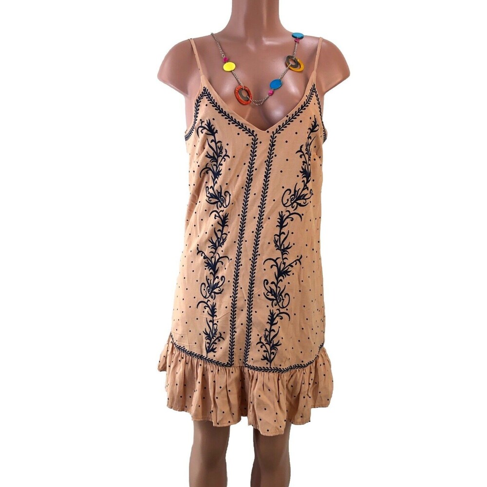 She + Sky Sleeveless Dress Women’s Size M- Strappy Blue  Floral Fully Lined - Picture 2 of 15